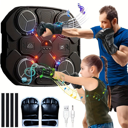 Black 32 x 35 cm Wall-Mounted Four-Pad Boxing Reaction Target with Display and USB-Powered Form