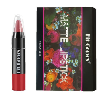 Squalane Crayon Lipstick Set 6 Pcs, Matte & Glossy Lip Pencil with Volumizing Formula, Easy Color Lip Liner for All Skin Types