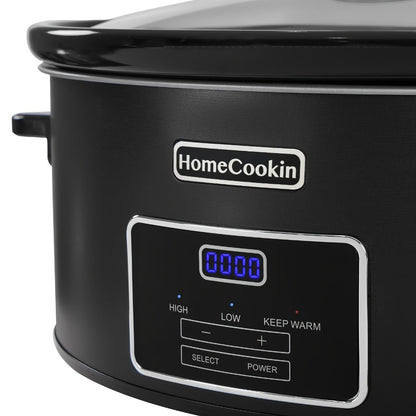 Digital Slow Cooker 6 & 7 Quart Programmable with Non-stick Ceramic Bowl, Countdown Timer & Keep