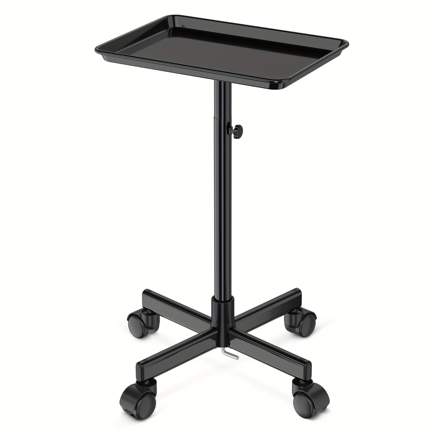 6-Color Premium Aluminum Salon Rolling Tray on Wheels – Adjustable Height Hairdresser Cart, Tattoo Tray, Spa Service Trolley for Nail Tech