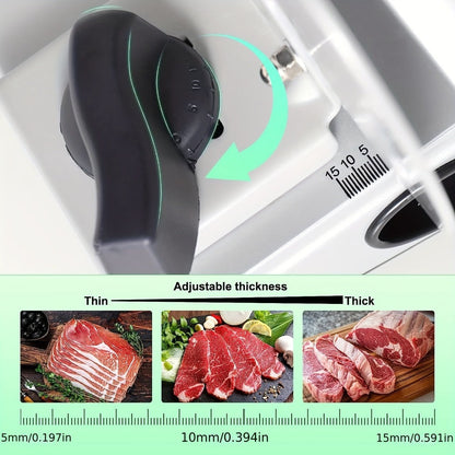 Electric Meat Slicer for Home, 6.7" Stainless Steel Blade, 150W Deli Food Slicer with Adjustable 0-15mm Thickness for Cold Cuts
