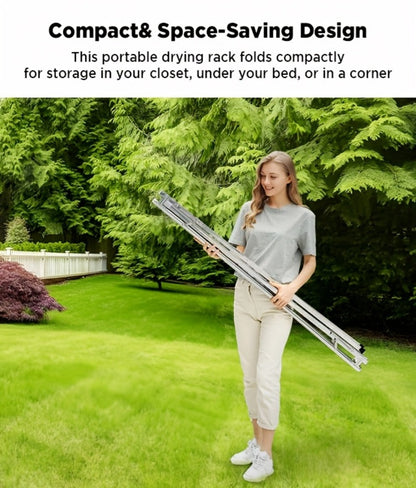 Retractable Stainless Steel Clothes Drying Rack with Dual Rods and 42.52-62.99 or 48.43-78.74-Inch Sizes