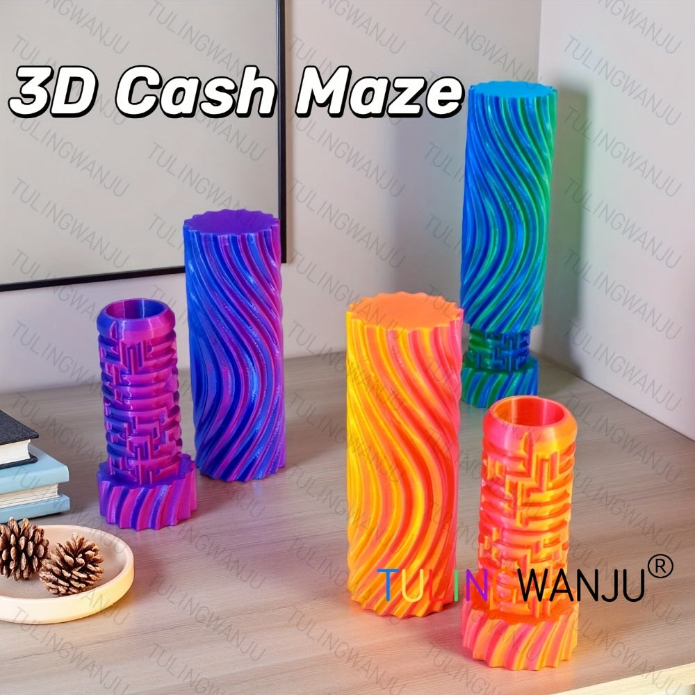 3D Cash Maze Gift Box Set of 6 – Puzzle Money Gift Box, 3D Printed Festive Present Container for Cash & Gift Cards