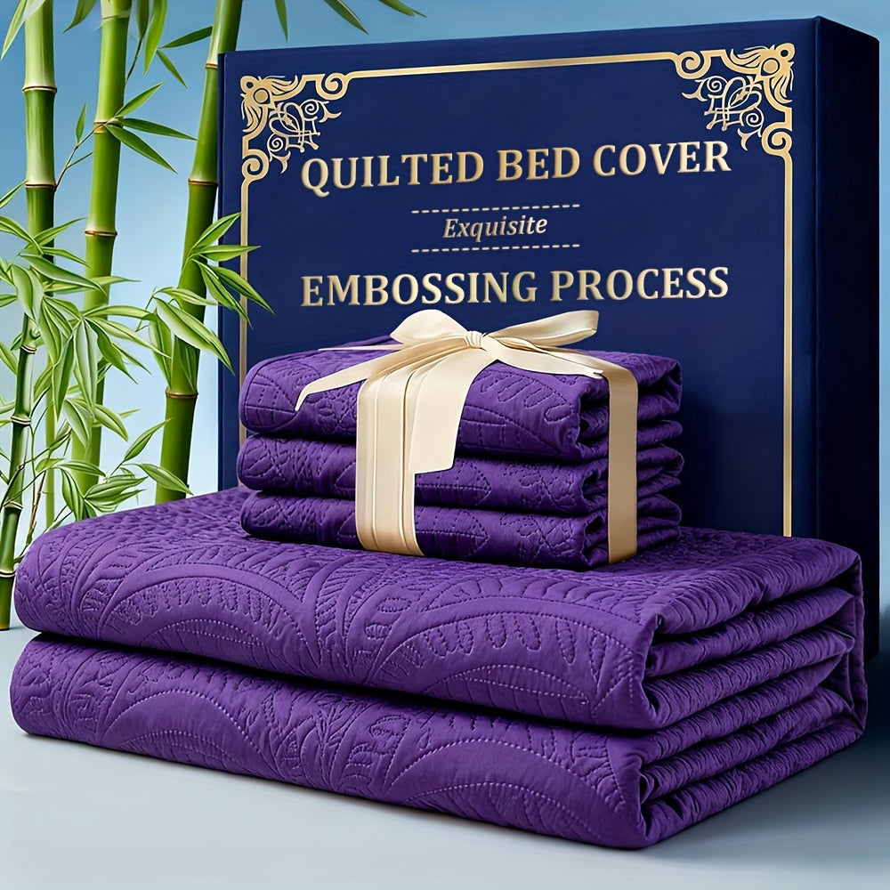 Quilt Coverlet Set 2-3 Piece Lightweight Microfiber Bedspread Coin Pattern Soft Skin-Friendly Anti-Allergy Machine Washable Twin Full Queen