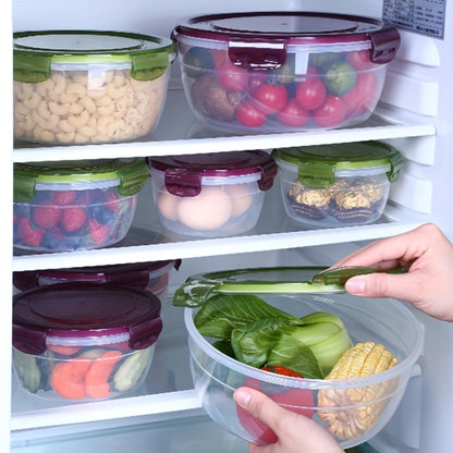 Food Storage Containers Three- or Four-Piece Stackable Refrigerator Box Set in Four Color Options