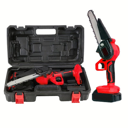 Cordless Mini Chainsaw 6 Inch with 2 Batteries & Charger, Auto Chain Tensioning Auto Lubrication Handheld Electric Saw