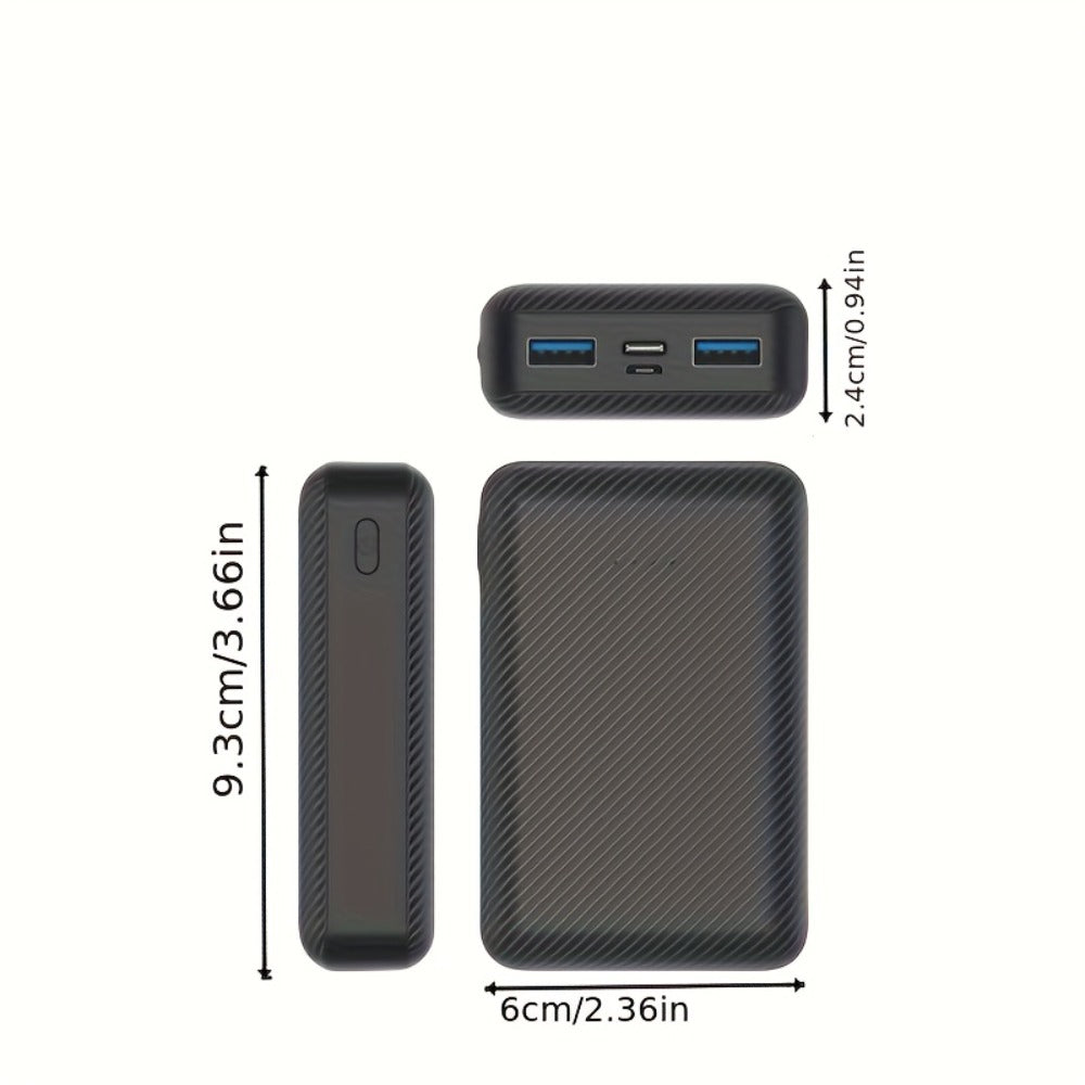Power Bank 20000mAh 5V/3A for Heated Clothing with Dual USB Output and USB-C/Micro Input for Winter Wear