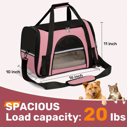 Foldable Cat Carrier Backpack | Airline Approved Collapsible Pet Travel Bag for Cats & Dogs, Spacious Ventilated Design