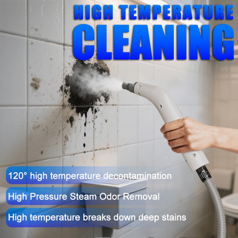 Steam Cleaner 1200W Canister Model with Handheld Wand, Flexible Hose and Interchangeable Detail Attachments