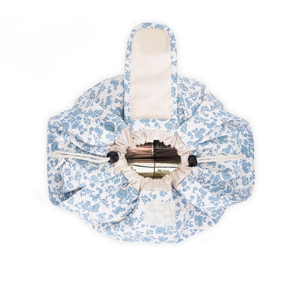 Makeup Bag Drawstring Flat-Lay Oxford Organizer in 12 Print and Color Options for Travel, Vanity and Everyday Beauty Storage