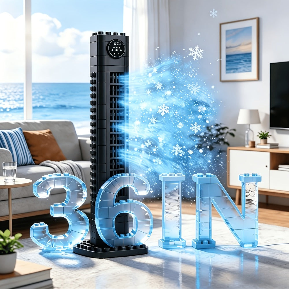Tower Fan 35-Inch Bladeless 85° Oscillating Standing Floor Fan 3-Speed Quiet Cooling with 12H Timer for Bedroom Office Living Room Home