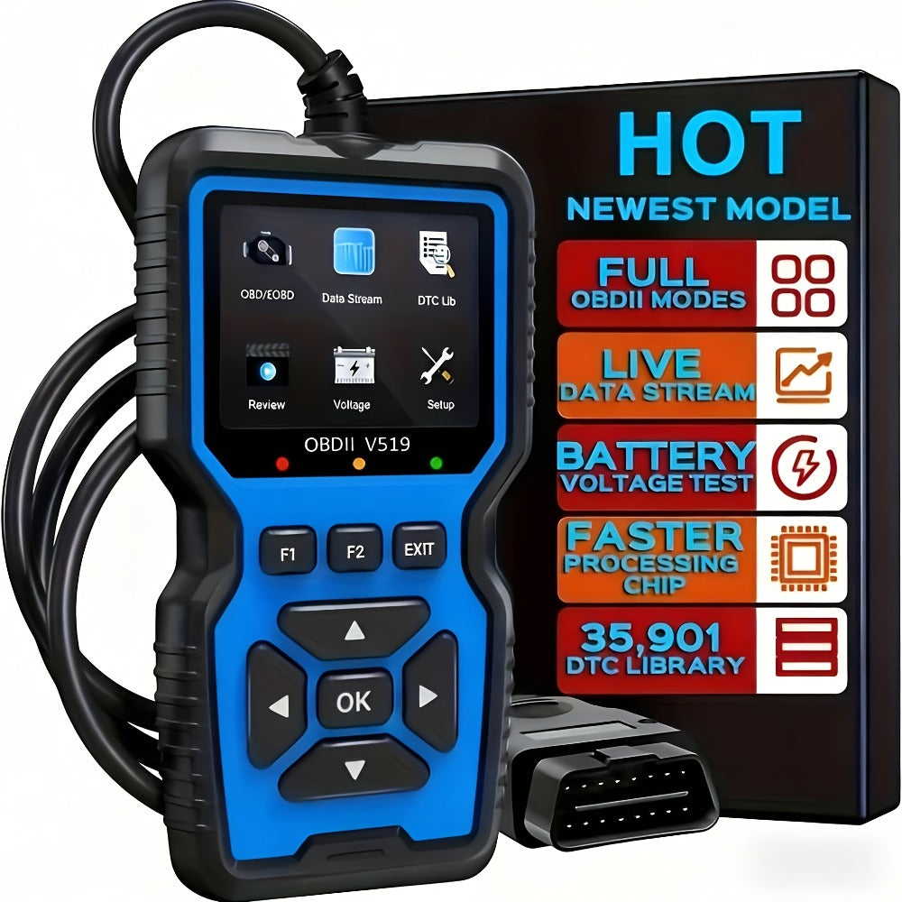 OBD2 Scanner Tool V519 – Professional Code Reader for Check Engine Light, Live Data & Diagnostic Trouble Codes | Works on All 1996+ Cars