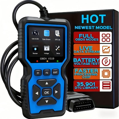 OBD2 Scanner Tool V519 – Professional Code Reader for Check Engine Light, Live Data & Diagnostic Trouble Codes | Works on All 1996+ Cars