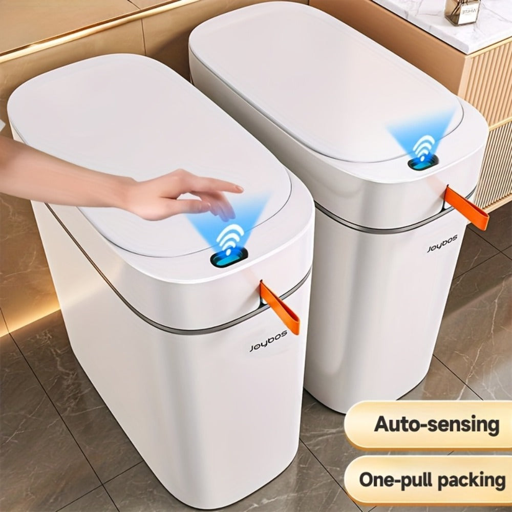 Sensor Trash Can Self-Emptying 3.8 Gallon with Drawstring Bags – Hands Free Infrared Smart for Home Cooking, Dining and Outdoor Meals