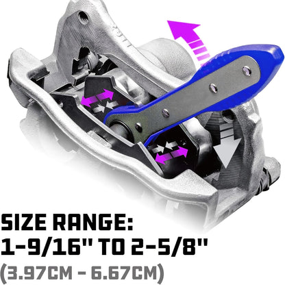 Brake Caliper Compression Tool Set – Quad Disc Piston Ratchet Press with 4 Spreader Plates, Car Brake Pad Retractor Compressor for Brake