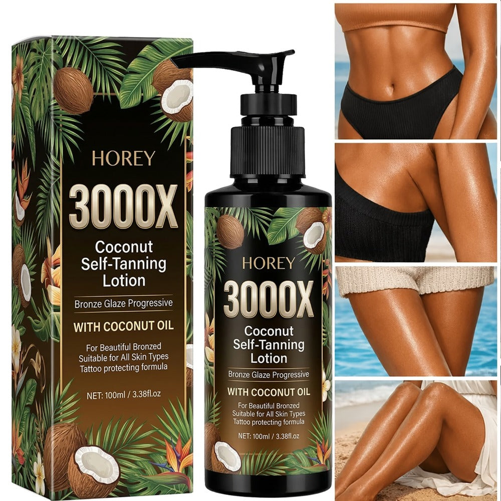 Tanning Lotion 3000X Coconut & Olive Extract Indoor Tanning Accelerator – Deep Bronze Glow Skin-Smoothing Sunless Tanner Keeps Skin Soft