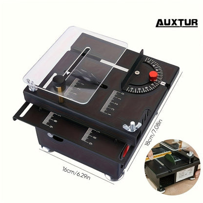 Mini Table Saw Multifunctional Desktop Cutting Machine, 100W Motor, 7-Speed Adjustable, 0-90° Angle Cut