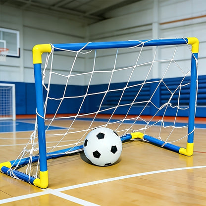 Kids Youth Football Goal Set, 2pcs Portable Easy-Assemble Soccer Goals for Indoor & Outdoor Play