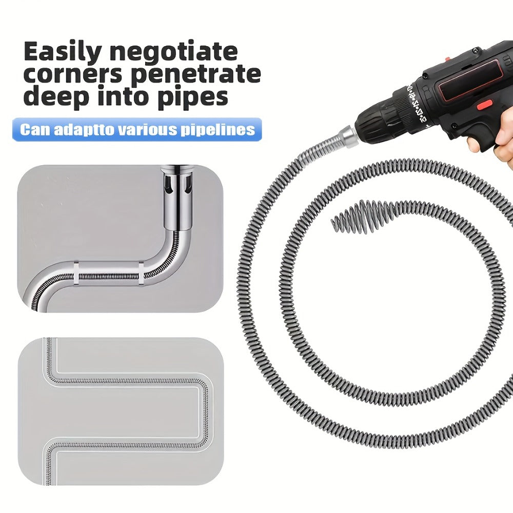 Drain Snake Pipe Unclogger 59 Inch Flexible Hair Clog Remover Tool for Sink, Toilet & Bathroom Drain