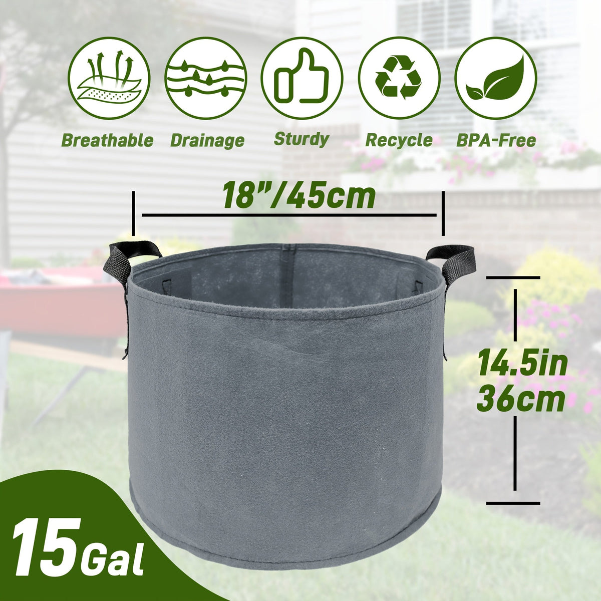 5/7/10/15 Gallon Plant Grow Bags, 7Pack Colourful Fabric Planters Plant Pots Garden Bags To Grow Vegetables With Reinforced Handles