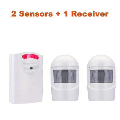 Wireless Driveway Alarm System, Outdoor Motion Sensor Alert with Receiver, Infrared PIR Detector for Home Security