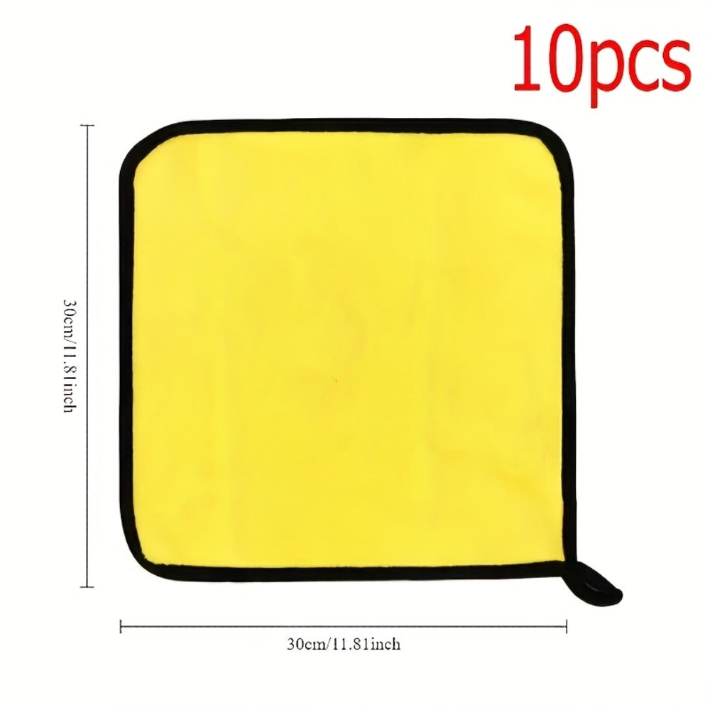 Microfiber Car Cleaning Towels 10pcs – Lint-Free Streak-Free Absorbent Wash & Dry Cloths for Car Exterior, Interior