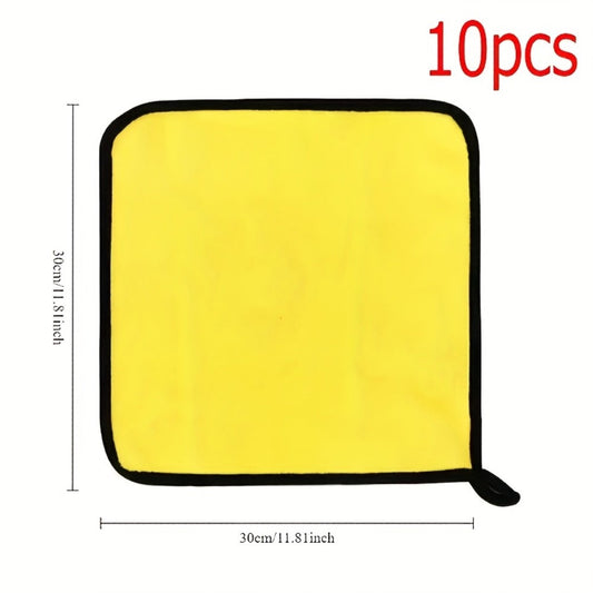Microfiber Car Cleaning Towels 10pcs – Lint-Free Streak-Free Absorbent Wash & Dry Cloths for Car Exterior, Interior