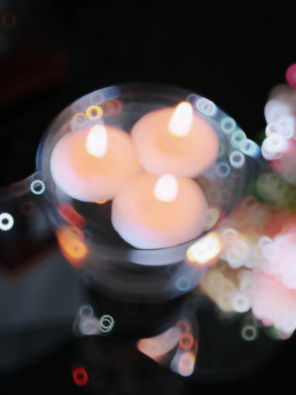 Floating Candles White Set of 42, 1.5 Inch Small Pool Candles, 4- Burn, Wedding Centerpiece, Pool Party