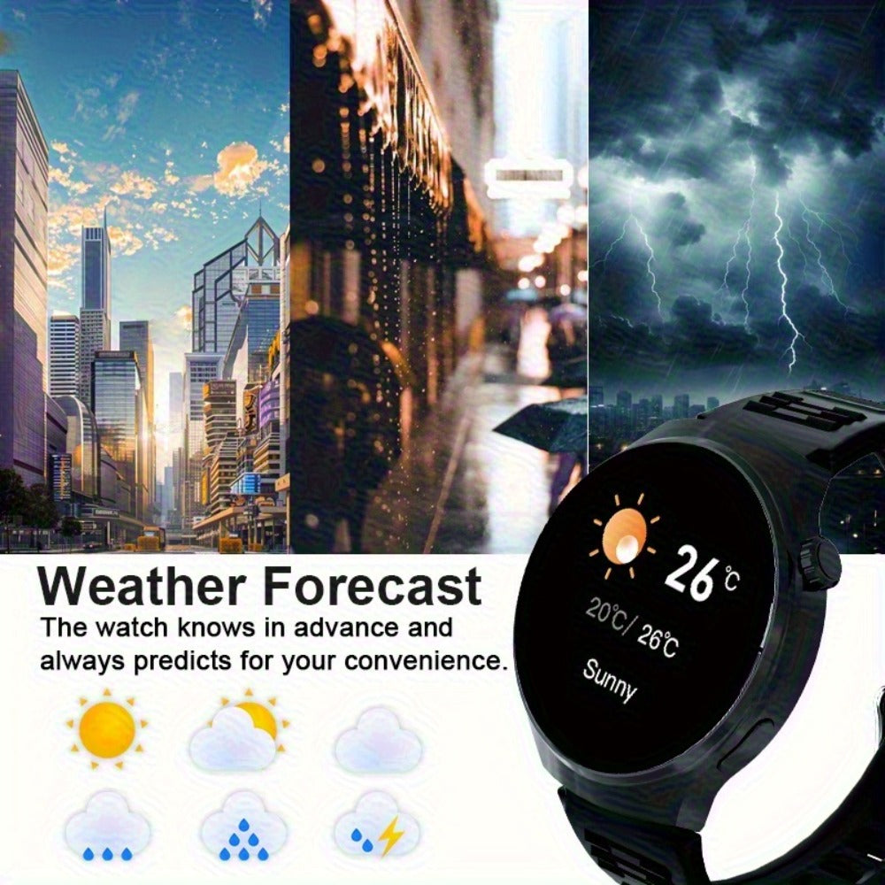 Smartwatch Alarm with Silicone Strap – Wireless Calling, Pedometer, Calorie Tracker, Music Playback, Remote Camera & Multi-Sport Modes
