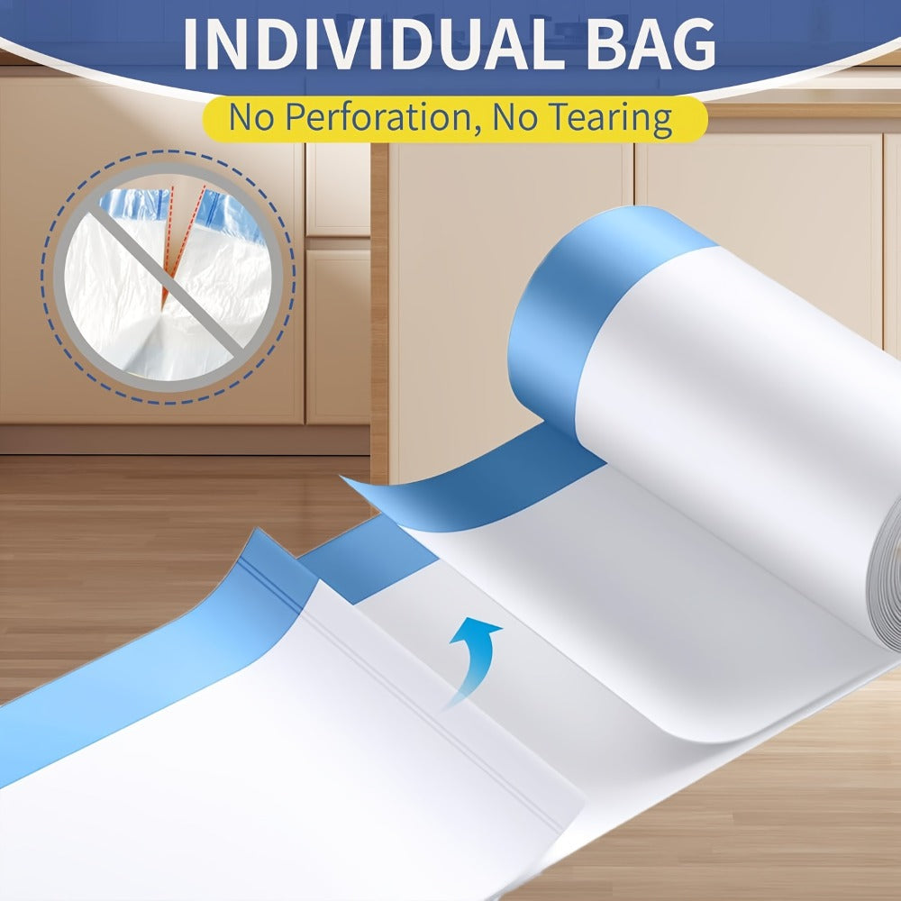13 Gallon White Roll Garbage Bags Leak Proof Large Capacity Kitchen Trash Bags for Kitchen Living Room Bathroom Waste Bin 26 Count 62 Count