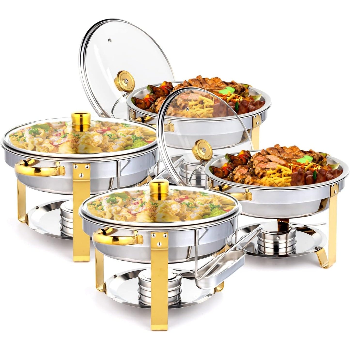Stainless Steel Chafing Dish Set Buffet Warmer with Food Trays Water Trays Fuel Holders for Entryways, Bedrooms and Living Spaces