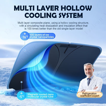 Windshield Sun Shade with Hook & Loop Closure – Foldable Front Window UV Ray Blocker, Dashboard Heat Protector