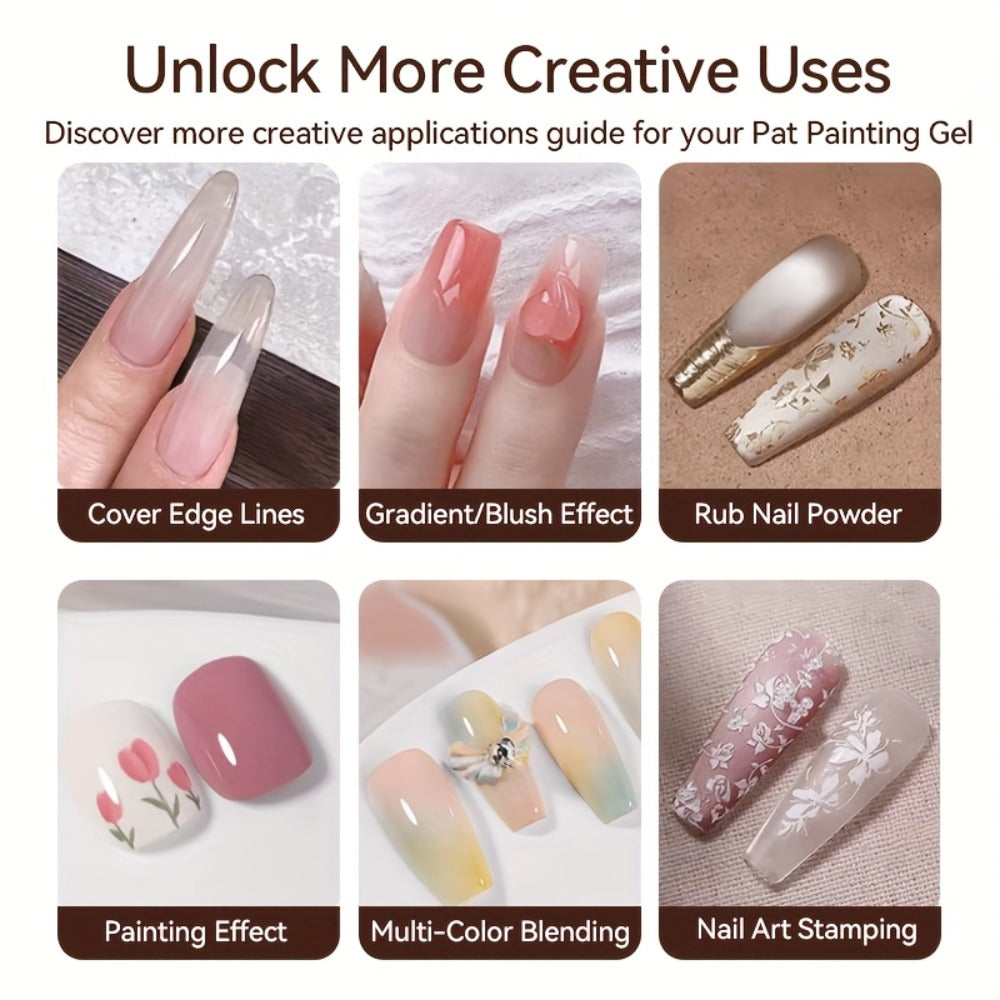 Gel Nail Polish 4-in-1 3-Piece Sets for Ombre, Stamping, Painting and Powder Art, 2 Options