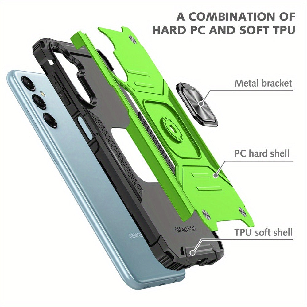 Phone Case Dual-Layer PC and TPU Ring-Kickstand Cover for Samsung Galaxy A15 5G in Three Colors