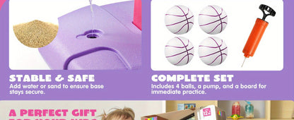 Toddler Basketball Hoop Adjustable Height 2.5-3.5ft Kids Basketball Goal with the Listed Color, Size or Set Options for Everyday Use