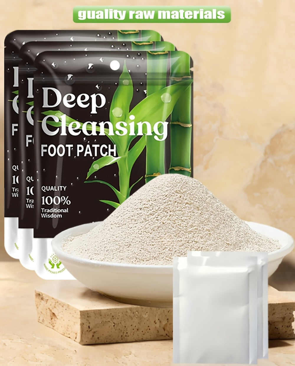 Detox Foot Patches with Bamboo Vinegar Ginger & Lavender – Natural Plant Formula Deep Cleansing Overnight Foot Pads