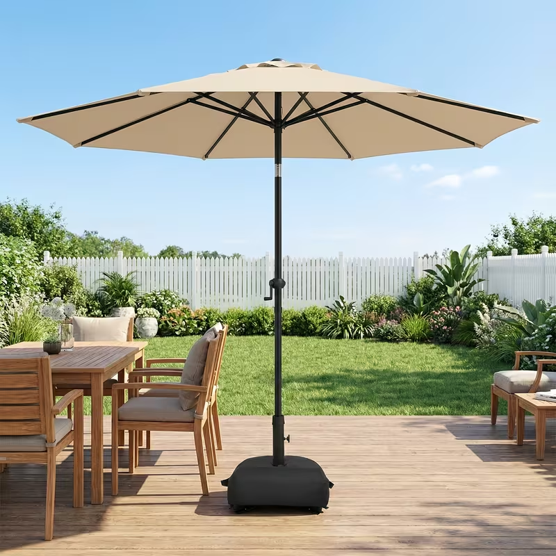 Patio Umbrella 9FT Market Table Style with Dual Vents, Tilt, Crank and Eight Color Options