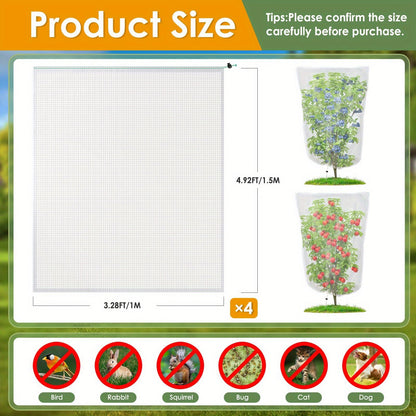 Garden Netting | Plant Protection Bags Drawstring Insect Bird Barrier
