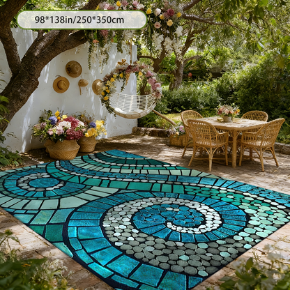 Outdoor Rug Non-Slip Decorative Foldable Portable Camping Mat Machine Washable for Patio Garden Pool Beach Picnic Living Area Multiple Sizes