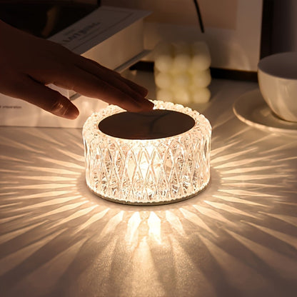 RGB LED Desk Lamp 16 Color Crystal Effect - Portable Battery Powered Night Light with Remote & Touch Control