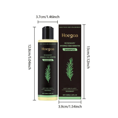 Rosemary Vitamin C Keratin Shampoo Set 3 Bottles, Deep Cleanse Moisturize & Strengthen Hair, Scalp Stimulating Antioxidant Formula