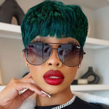 Synthetic Wig 4-Inch Wavy Pixie with Bangs in Eight Color Codes for Costume Styling with Item-Specific Color, Length, Texture and Cap