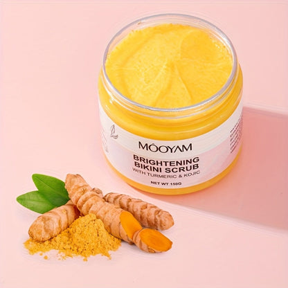 Glycolic Acid Bikini Area Scrub 150g, Kojic Acid & Turmeric Exfoliating Paste, Brightening Treatment