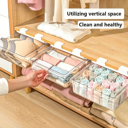 15-Compartment Wall-Mounted Underwear & Socks Hanging Storage Box, Transparent Closet Organizer for Home
