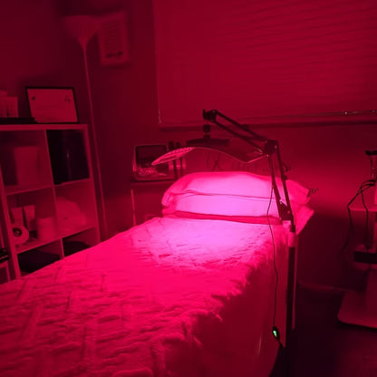 Adjustable Red and Near-Infrared LED Panel Lamp with 660nm and 850nm Light, Floor Stand and 30-Minute Timer