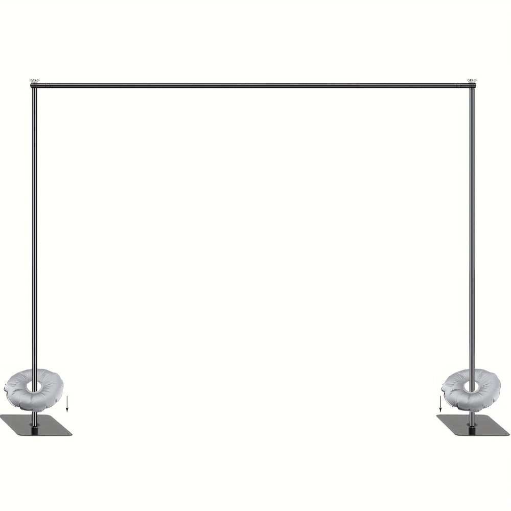 Backdrop Stand 10 x 6.5-Foot Metal Frame with Telescoping Uprights, Flat Feet and Round Ballast Bags