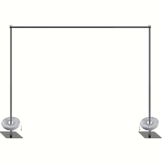 Backdrop Stand 10 x 6.5-Foot Metal Frame with Telescoping Uprights, Flat Feet and Round Ballast Bags