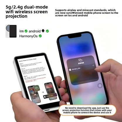 Wireless Selfie Monitor Screen for iPhone Android, 2500mAh Battery, Remote Control, 3-Level Brightness & Wide Screen Mode