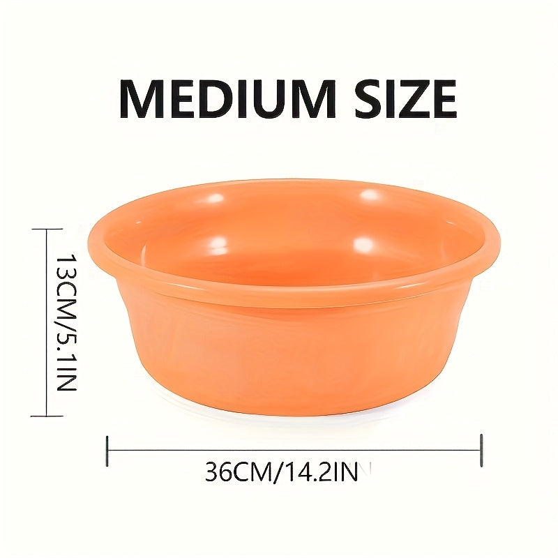 Plastic Wash Basin 12 Quart Stackable Round Tub – Portable Household Washing Bowl for Kitchen, Camping, Face Washing