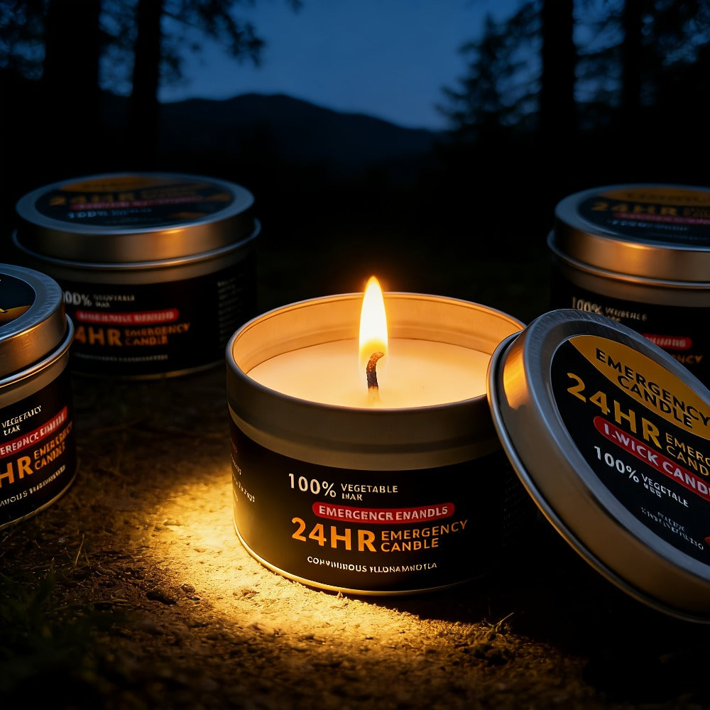 Long Burning Candles 4 Pack Burn Time Unscented Soy Palm Wax Candles in Metal Tins 80g Each for Everyday Face, Beard and Body Grooming